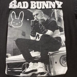Bad Bunny Shirt Men's Medium Black Merch Rap Music Tour 2018 Streetwear